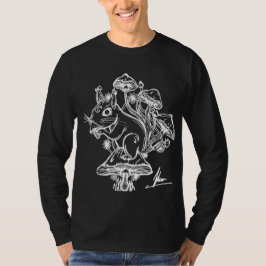 Eichhörnchen schwarzes Longsleeve T-Shirt