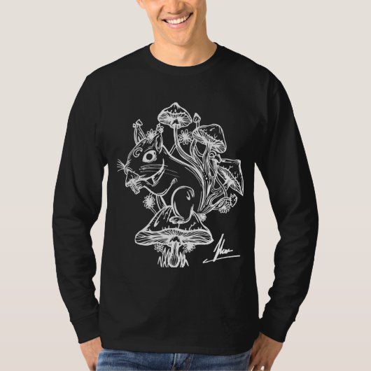Eichhörnchen schwarzes Longsleeve T-Shirt (Vorderseite)