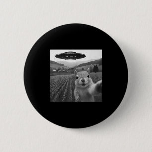 Eichhörnchen Selfie mit Alien Ufo Funny für Männer Button