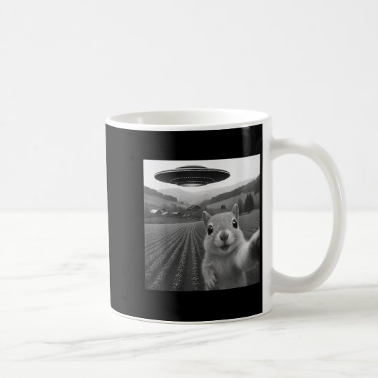 Eichhörnchen Selfie mit Alien Ufo Funny für Männer Kaffeetasse (Rechts)
