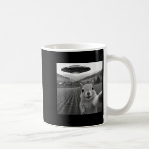 Eichhörnchen-Selfie mit Alien-Ufo lustige Geschenk Kaffeetasse