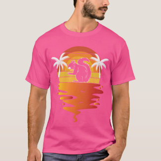 Eichhörnchen-Shirts Retro-Sonnenuntergang 70er Jah T-Shirt