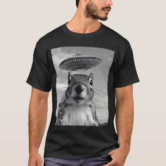 Eichhörnchen Sie mit Alien UFO Lustige Eichhörnche T-Shirt