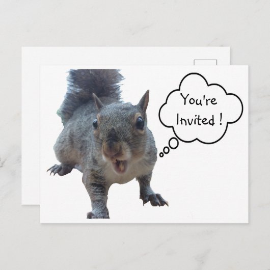 Eichhörnchen Sie sind eingeladen Postkarte (Vorne/Hinten)