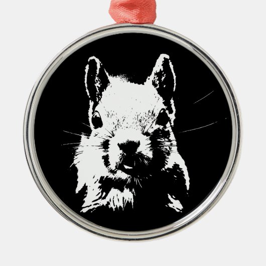 Eichhörnchen Silbernes Ornament (Vorne)