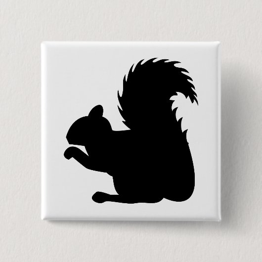 Eichhörnchen-Silhouette Button (Vorderseite)
