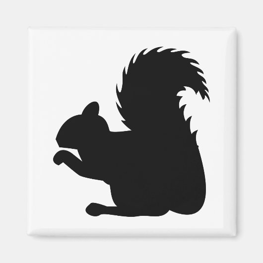 Eichhörnchen-Silhouette Magnet (Vorne)