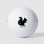 Eichhörnchen-Silhouette - Schwarzes Tier Golfball (Vorderseite)