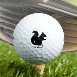 Eichhörnchen-Silhouette - Schwarzes Tier Golfball