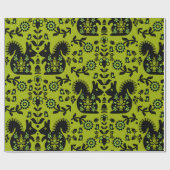 Eichhörnchen Skandinavische Volkskunst Geschenkpapier (Flach)