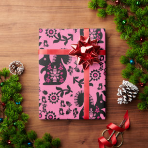 Eichhörnchen Skandinavische Volkskunst Geschenkpapier