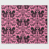 Eichhörnchen Skandinavische Volkskunst Geschenkpapier (Flach)