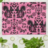 Eichhörnchen Skandinavische Volkskunst Geschirrtuch (Gefaltet)