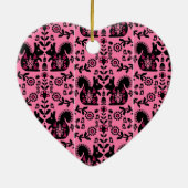 Eichhörnchen Skandinavische Volkskunst Keramik Ornament (Hinten)