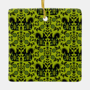 Eichhörnchen Skandinavische Volkskunst Keramikornament