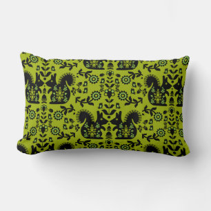 Eichhörnchen Skandinavische Volkskunst Lendenkissen