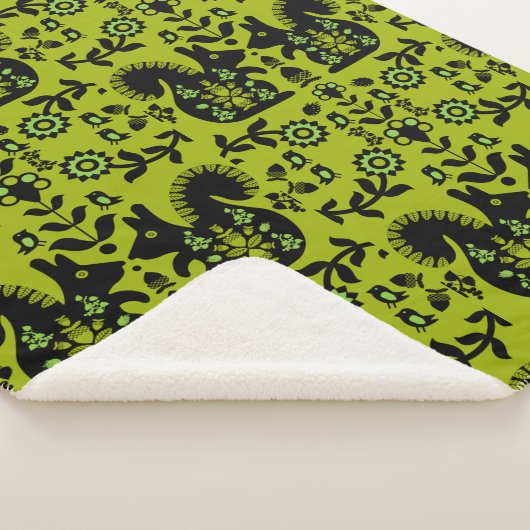 Eichhörnchen Skandinavische Volkskunst Sherpadecke (3/4)