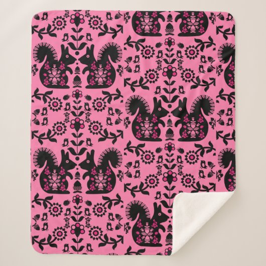 Eichhörnchen Skandinavische Volkskunst Sherpadecke (Vorderseite)