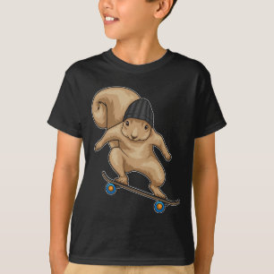 Eichhörnchen-Skater Skateboard-Sport T-Shirt