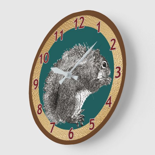 Eichhörnchen Sketch Große Uhr (Winkel)