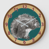 Eichhörnchen Sketch Große Uhr (Vorderseite)