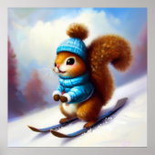 Eichhörnchen Skiing Poster (Vorne)