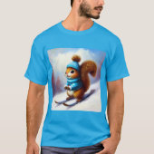 Eichhörnchen Skiing T-Shirt (Vorderseite)