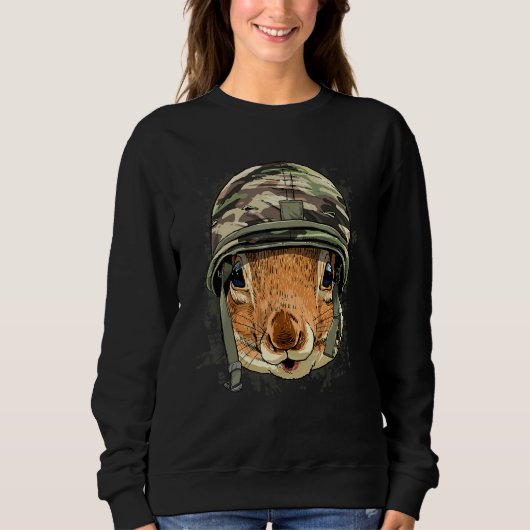 Eichhörnchen Soldier Veteran Army Eichhörnchen Rod Sweatshirt (Vorderseite)