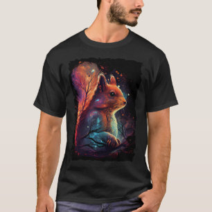 Eichhörnchen-Sonnenuntergang Rettro 70er Vintag 3 T-Shirt