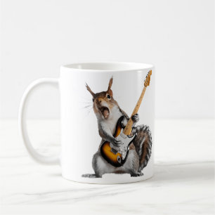 Eichhörnchen spielt Gitarre Kaffeetasse