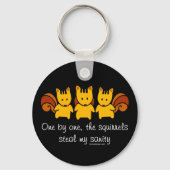 Eichhörnchen stehlen mir meine Vernunft schwarz Schlüsselanhänger (Vorderseite)