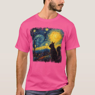 Eichhörnchen Sternennacht Van Gogh Kunstgeschenke  T-Shirt