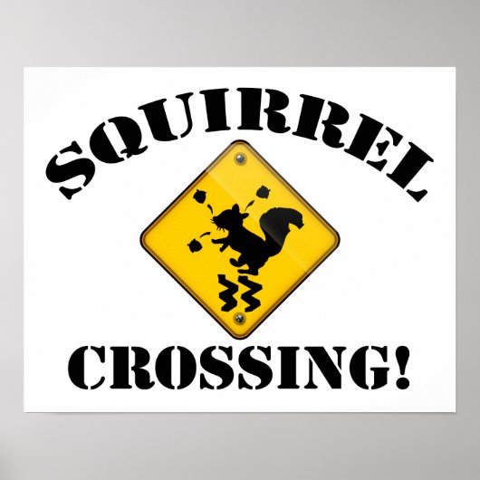Eichhörnchen-Straßenschild Poster (Vorne)