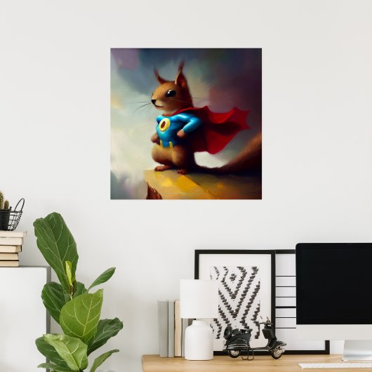 Eichhörnchen Superhero Poster (Heimbüro)