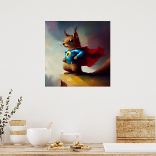 Eichhörnchen Superhero Poster (Küche)