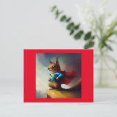 Eichhörnchen Superhero Postkarte (Stehend Vorderseite)