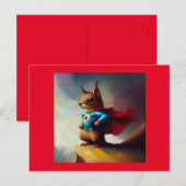 Eichhörnchen Superhero Postkarte (Vorne/Hinten)