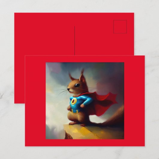Eichhörnchen Superhero Postkarte (Vorne/Hinten)