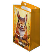 Eichhörnchen Süße Tier Personalisiert Kinder Name Kleine Geschenktüte (Vorderseite Schrägansicht)