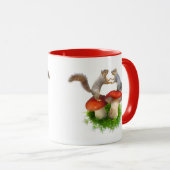 Eichhörnchen tanzen auf der Tasse Rote Pilze (VorderseiteRechts)