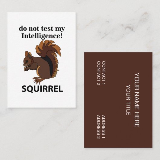 Eichhörnchen testen meine Intelligenz nicht Visitenkarte (Vorne/Hinten)