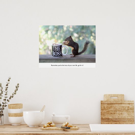Eichhörnchen "The Boss" Poster (Küche)
