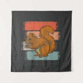 Eichhörnchen Tier Retro Wandteppich