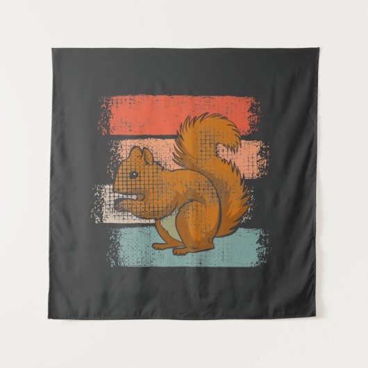 Eichhörnchen Tier Retro Wandteppich (Vorderseite)
