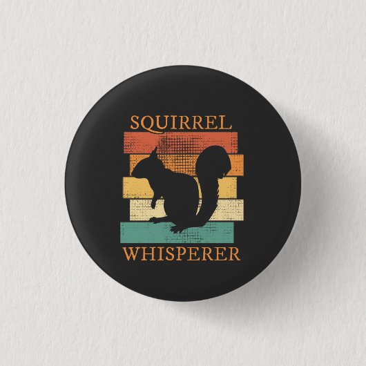 Eichhörnchen Tierwald Retro Button (Vorderseite)