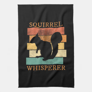 Eichhörnchen Tierwald Retro Geschirrtuch