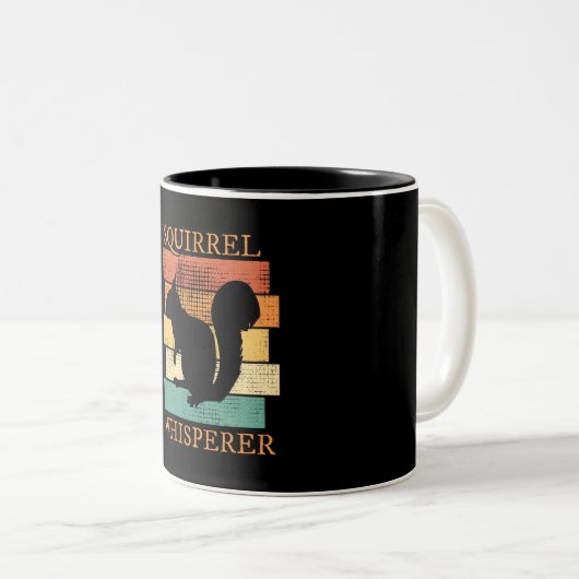 Eichhörnchen Tierwald Retro Zweifarbige Tasse (VorderseiteRechts)