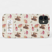 Eichhörnchen & Toadstools Herbstmuster Personalisi Case-Mate iPhone Hülle (Rückseite (Horizontal))