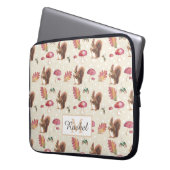 Eichhörnchen & Toadstools Herbstmuster Personalisi Laptopschutzhülle (Vorderseite Links)