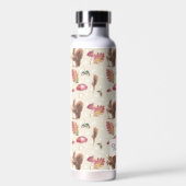 Eichhörnchen & Toadstools Herbstmuster Personalisi Trinkflasche (Rechts)